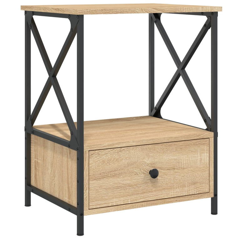 Nachtkastjes 2 st 50x41x65 cm bewerkt hout sonoma eikenkleurig MeubelReus