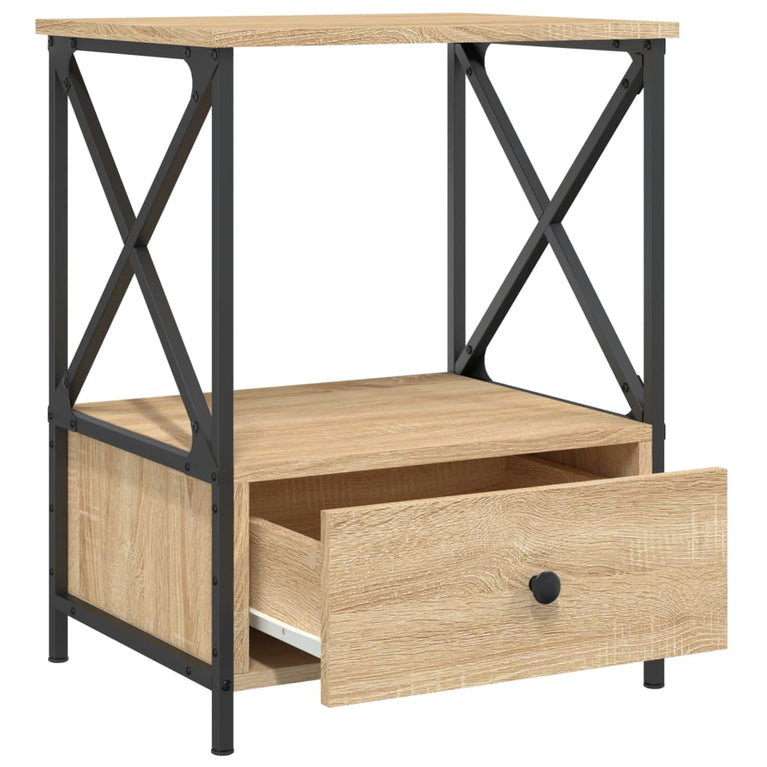 Nachtkastjes 2 st 50x41x65 cm bewerkt hout sonoma eikenkleurig MeubelReus