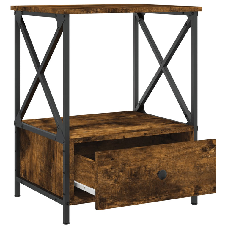 Nachtkastjes 2 st 50x41x65 cm bewerkt hout gerookt eikenkleurig MeubelReus
