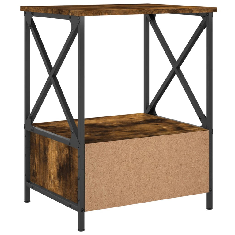 Nachtkastjes 2 st 50x41x65 cm bewerkt hout gerookt eikenkleurig MeubelReus