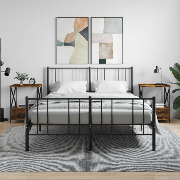 Nachtkastjes 2 st 50x41x65 cm bewerkt hout gerookt eikenkleurig MeubelReus