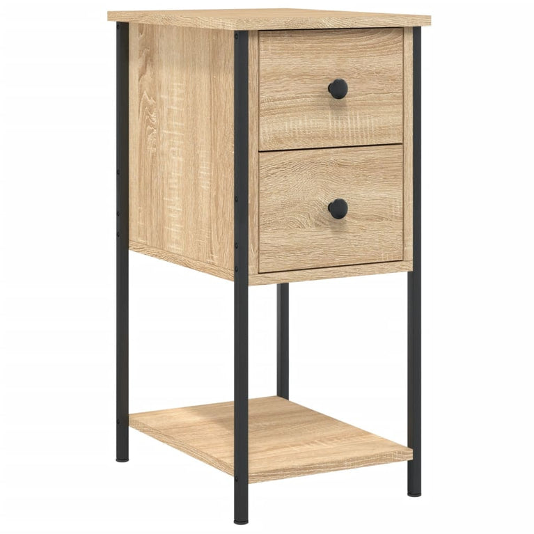Nachtkastje 32x42x70 cm bewerkt hout sonoma eikenkleurig MeubelReus