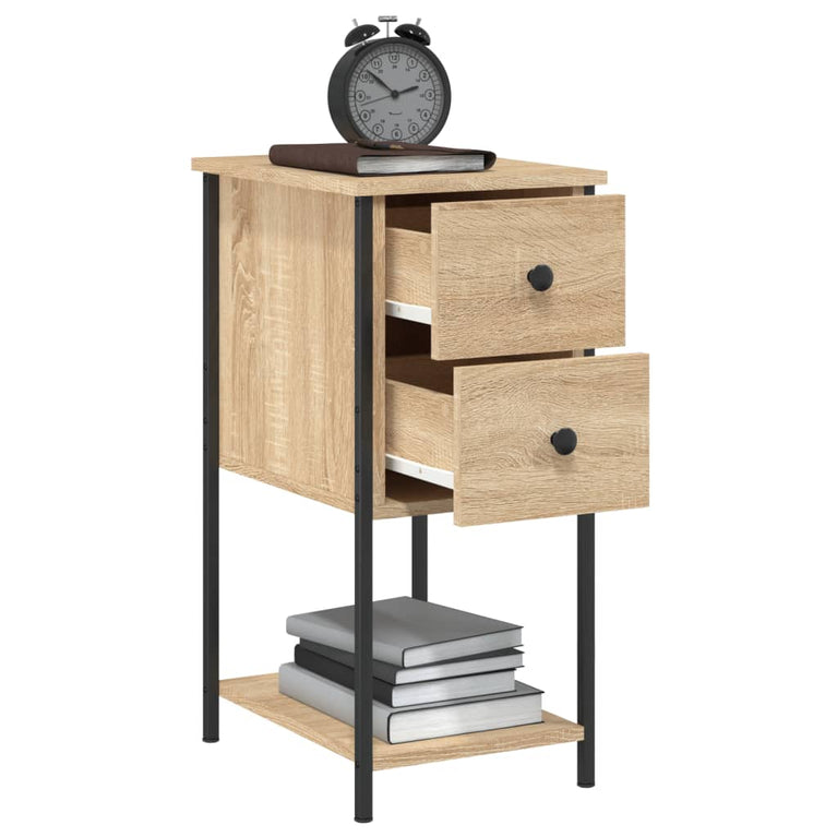 Nachtkastje 32x42x70 cm bewerkt hout sonoma eikenkleurig MeubelReus