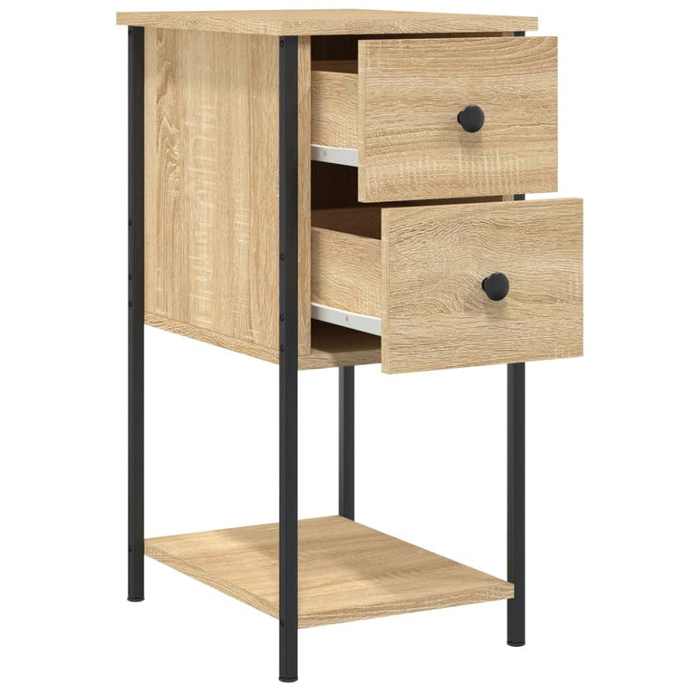 Nachtkastje 32x42x70 cm bewerkt hout sonoma eikenkleurig MeubelReus