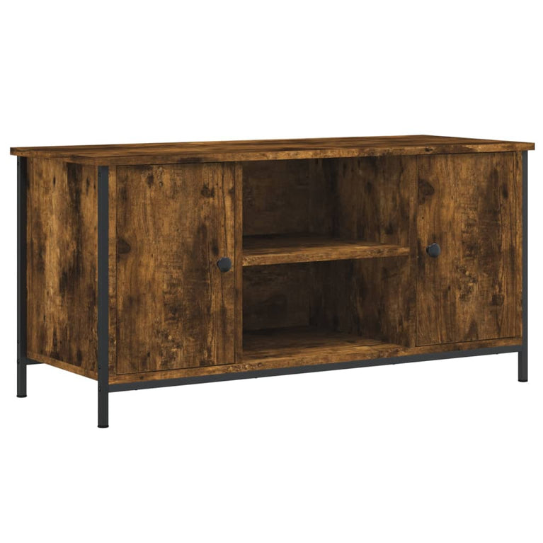 Tv-meubel 100x40x50 cm bewerkt hout gerookt eikenkleurig MeubelReus