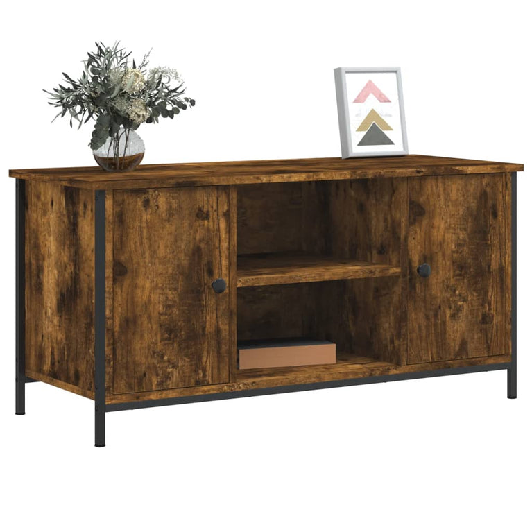 Tv-meubel 100x40x50 cm bewerkt hout gerookt eikenkleurig MeubelReus