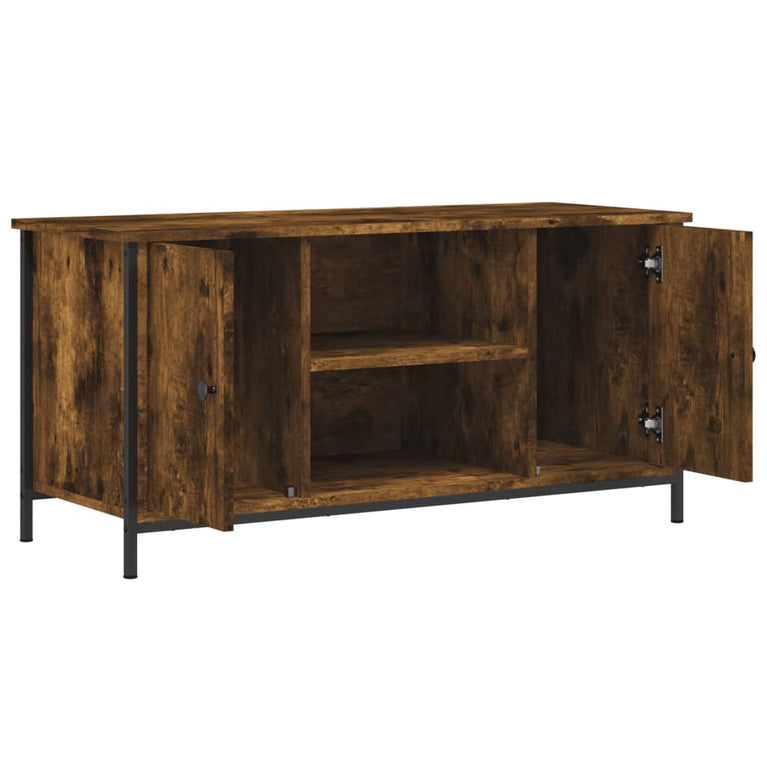 Tv-meubel 100x40x50 cm bewerkt hout gerookt eikenkleurig MeubelReus
