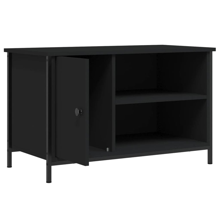 Tv-meubel 80x40x50 cm bewerkt hout zwart MeubelReus