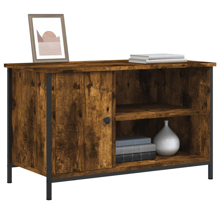 Tv-meubel 80x40x50 cm bewerkt hout gerookt eikenkleurig MeubelReus