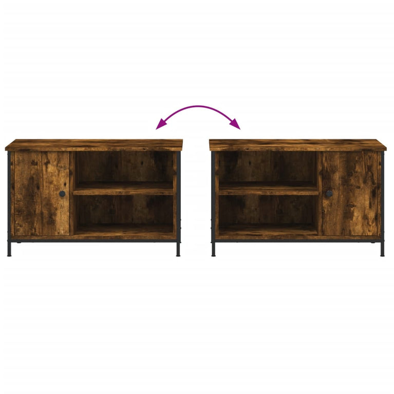 Tv-meubel 80x40x50 cm bewerkt hout gerookt eikenkleurig MeubelReus