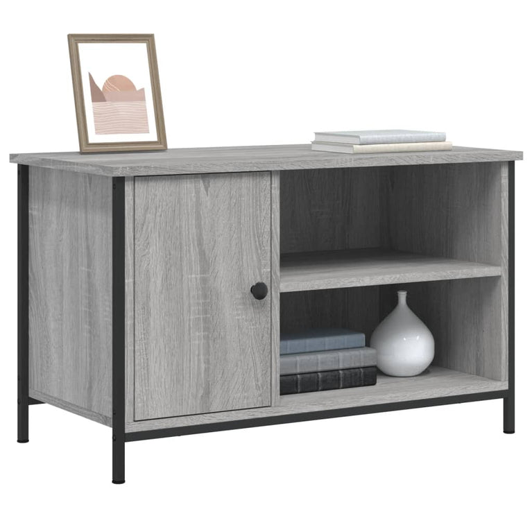 Tv-meubel 80x40x50 cm bewerkt hout grijs sonoma eikenkleurig MeubelReus