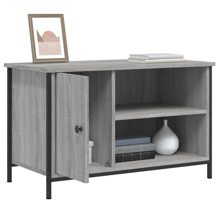 Tv-meubel 80x40x50 cm bewerkt hout grijs sonoma eikenkleurig MeubelReus