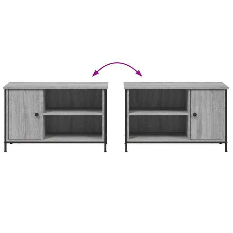 Tv-meubel 80x40x50 cm bewerkt hout grijs sonoma eikenkleurig MeubelReus