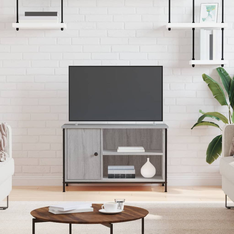 Tv-meubel 80x40x50 cm bewerkt hout grijs sonoma eikenkleurig MeubelReus