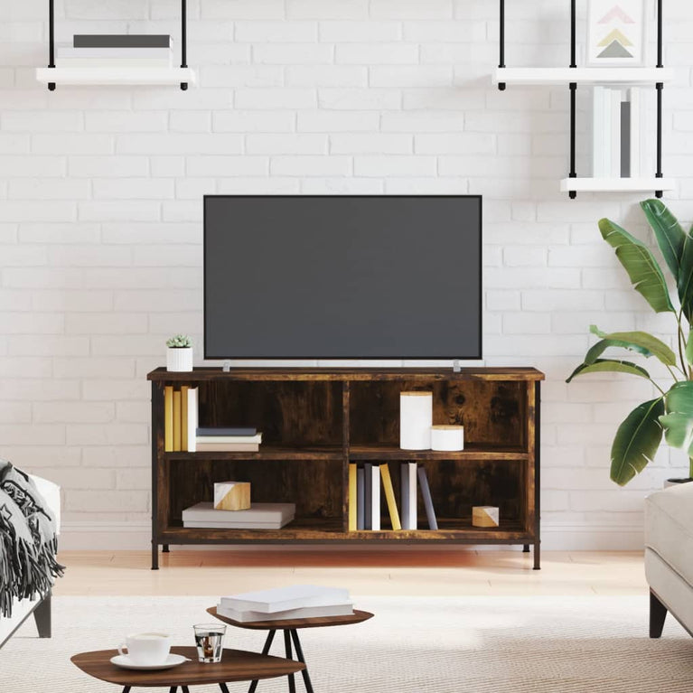 Tv-meubel 100x40x50 cm bewerkt hout gerookt eikenkleurig MeubelReus