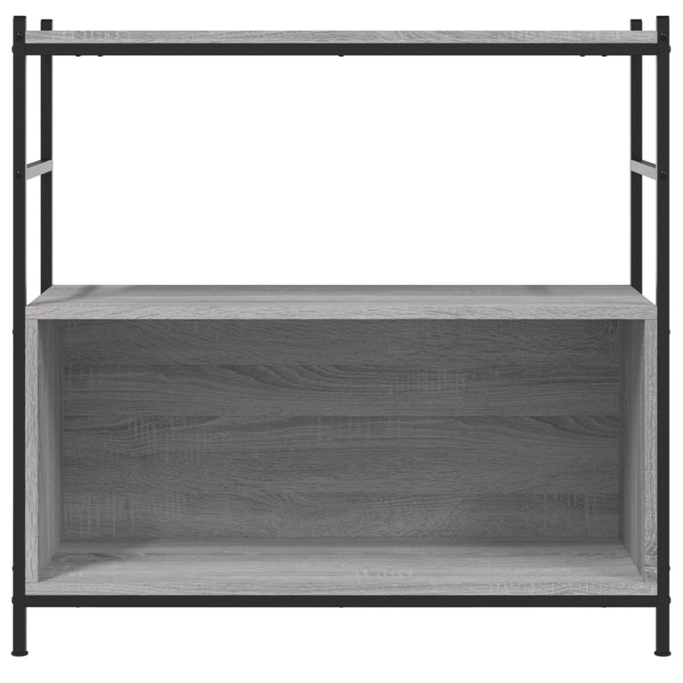Boekenrek 80x30x78,5 cm bewerkt hout en ijzer grijs sonoma MeubelReus