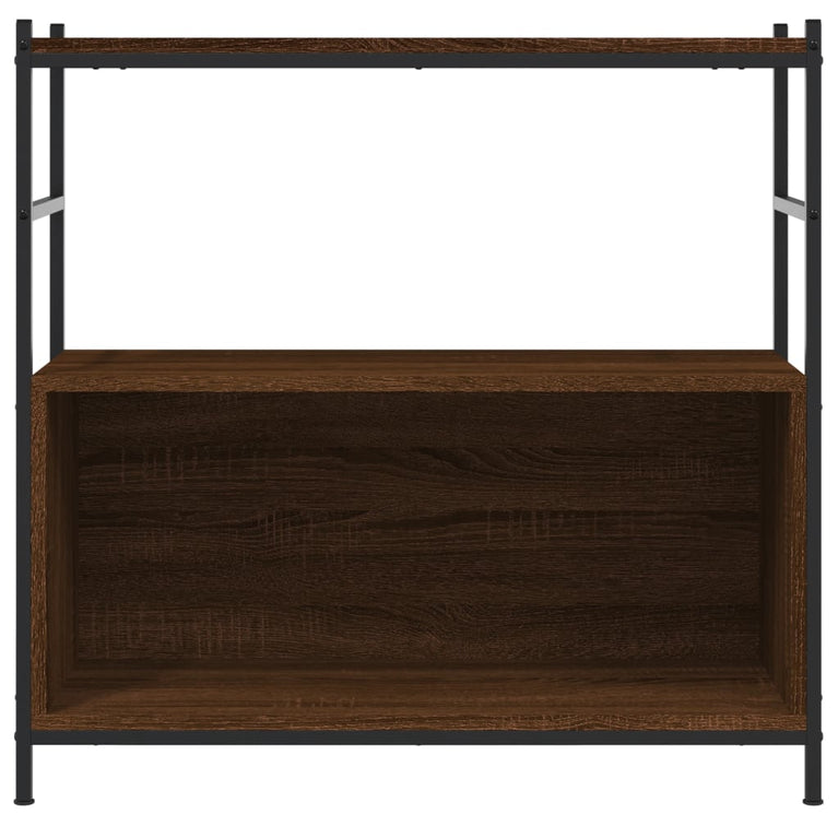 Boekenrek 80x30x78,5 cm bewerkt hout en ijzer bruin eikenkleur MeubelReus