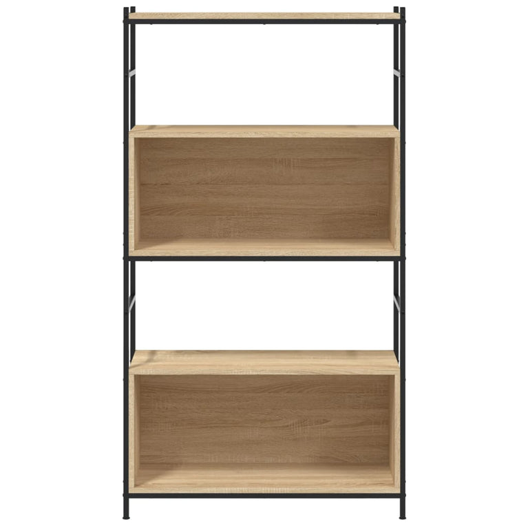 Boekenrek 80x30x145,5 cm bewerkt hout en ijzer sonoma eiken MeubelReus