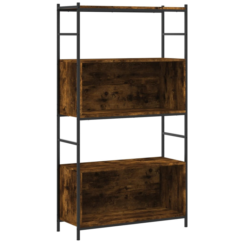 Boekenrek 80x30x145,5 cm bewerkt hout en ijzer gerookt eiken MeubelReus