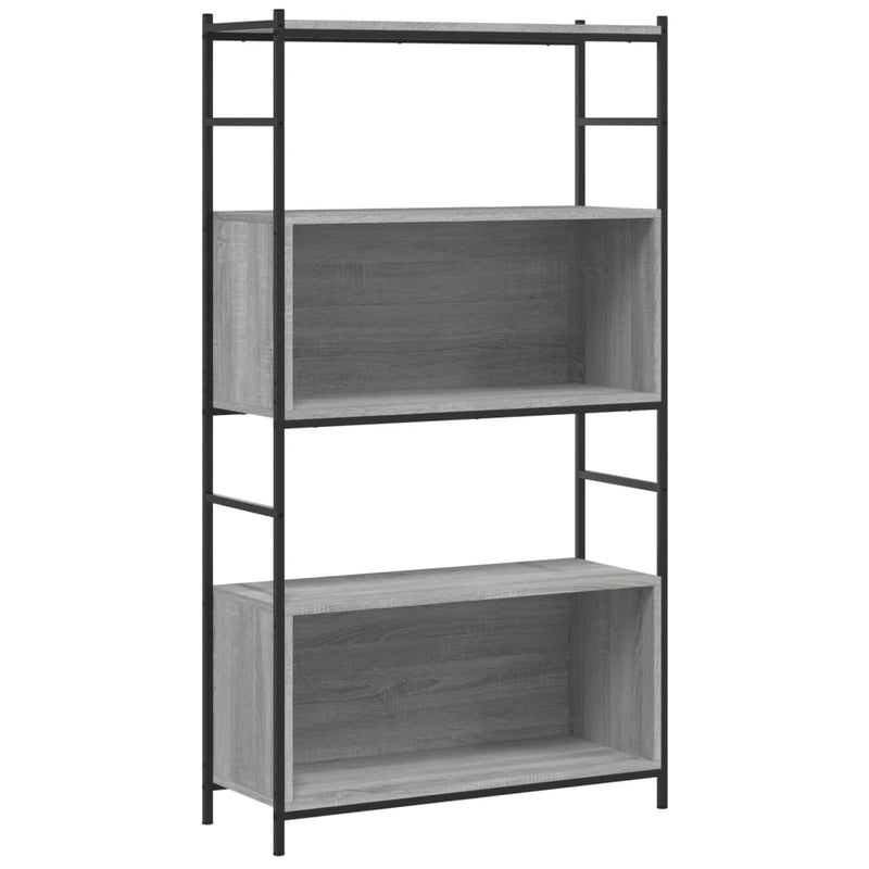 Boekenrek 80x30x145,5 cm bewerkt hout en ijzer grijs sonoma MeubelReus