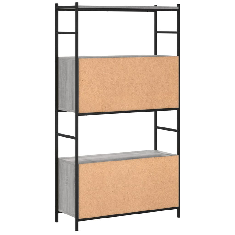 Boekenrek 80x30x145,5 cm bewerkt hout en ijzer grijs sonoma MeubelReus