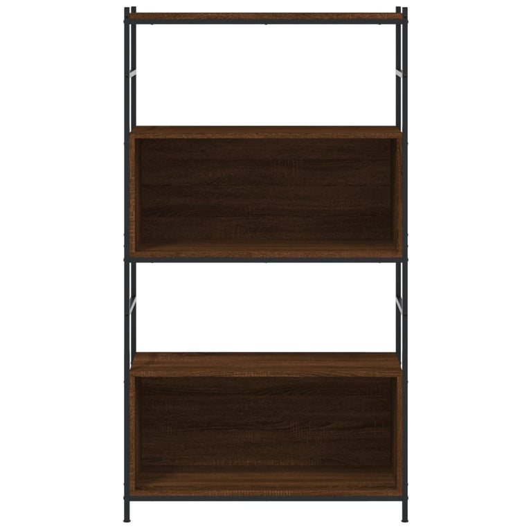 Boekenkast 80x30x145,5 cm bewerkt hout en ijzer bruin eikenkleur MeubelReus