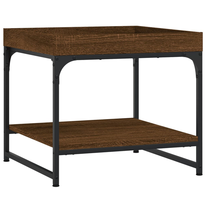 Salontafel 49,5x49,5x45 cm bewerkt hout bruin eikenkleur MeubelReus