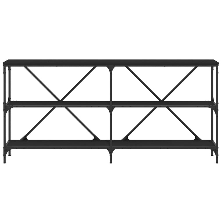Wandtafel 160x30x75 cm bewerkt hout en ijzer zwart MeubelReus