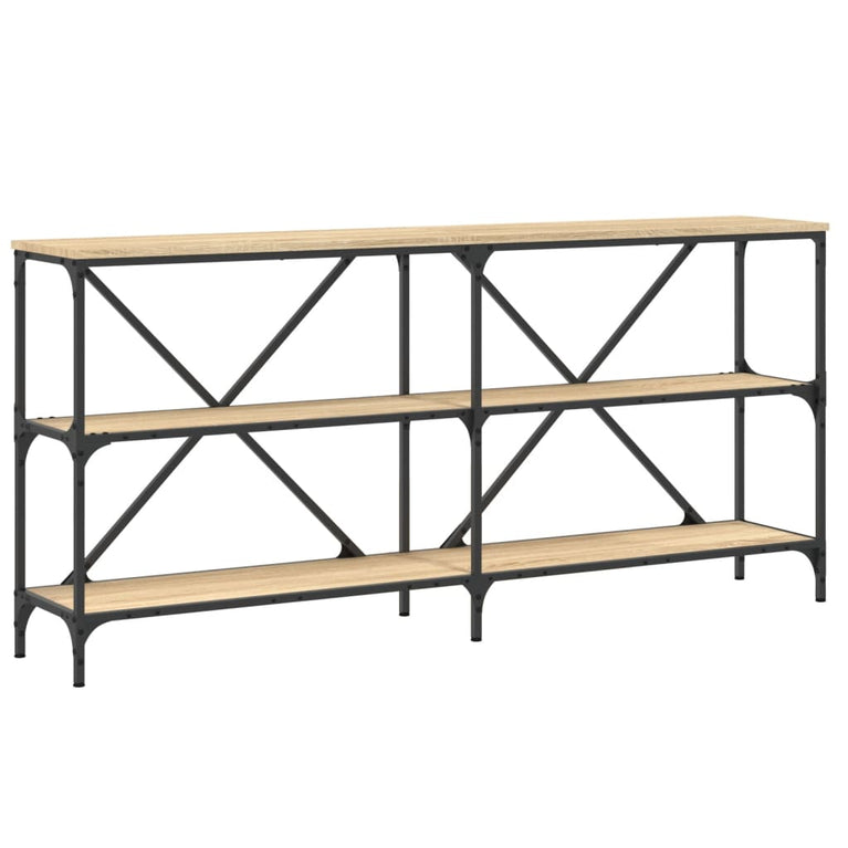 Wandtafel 160x30x75 cm bewerkt hout en ijzer sonoma eikenkleur MeubelReus