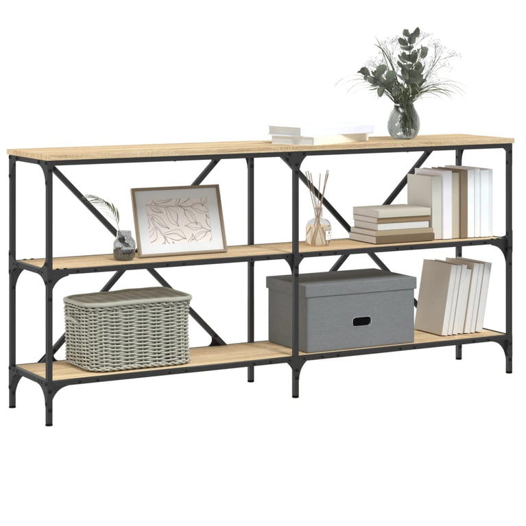 Wandtafel 160x30x75 cm bewerkt hout en ijzer sonoma eikenkleur MeubelReus
