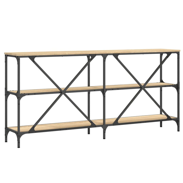 Wandtafel 160x30x75 cm bewerkt hout en ijzer sonoma eikenkleur MeubelReus