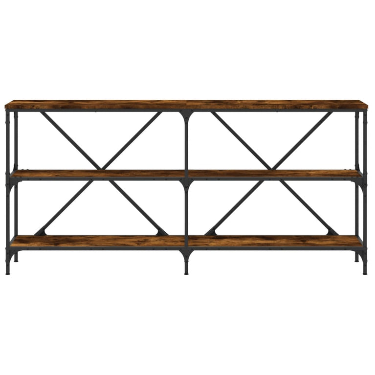 Wandtafel 160x30x75 cm bewerkt hout en ijzer gerookt eikenkleur MeubelReus