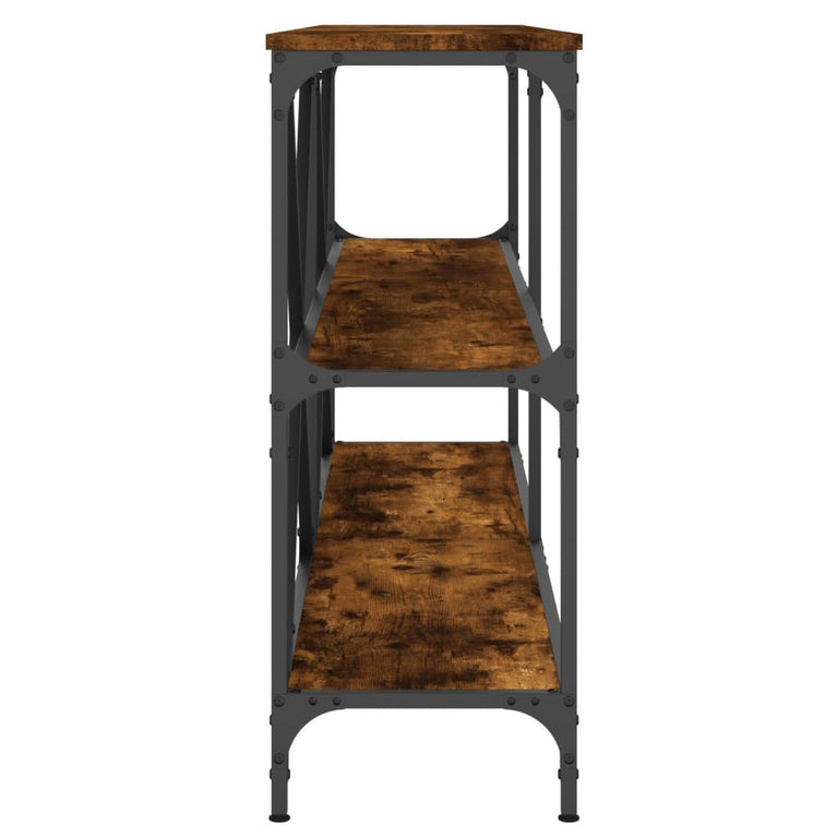Wandtafel 160x30x75 cm bewerkt hout en ijzer gerookt eikenkleur MeubelReus