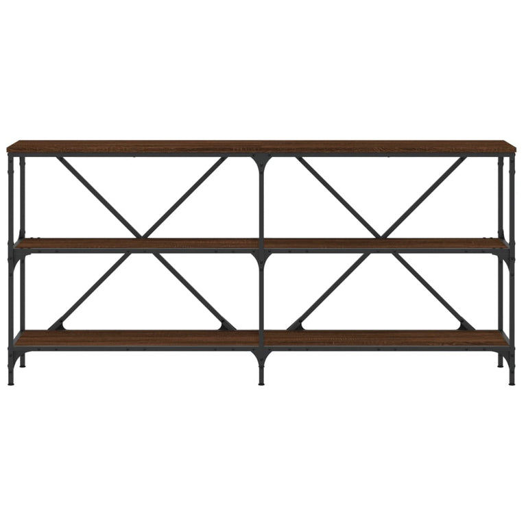 Wandtafel 160x30x75 cm bewerkt hout en ijzer bruin eikenkleur MeubelReus