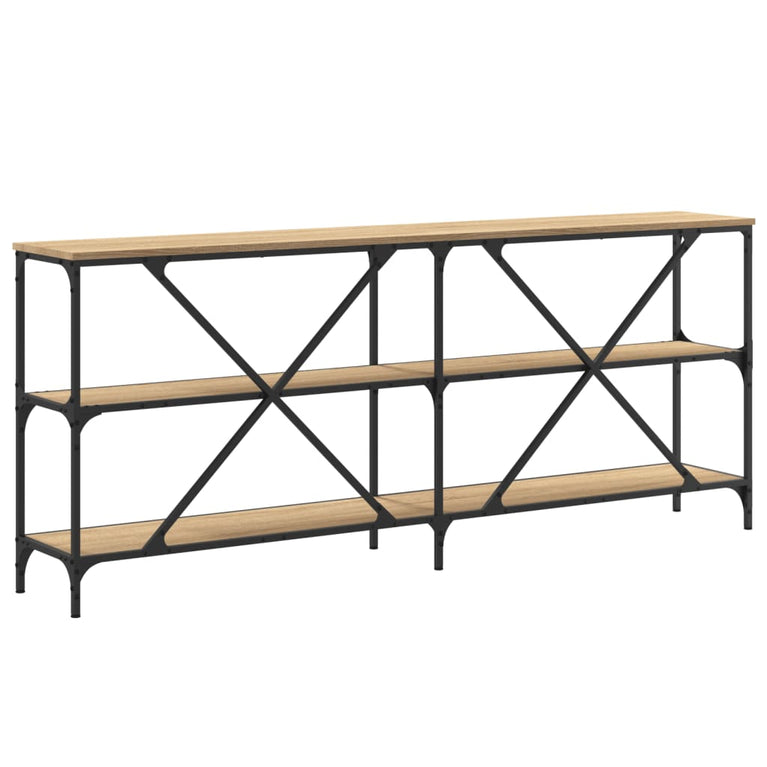 Wandtafel 180x30x75 cm bewerkt hout en ijzer sonoma eikenkleur MeubelReus