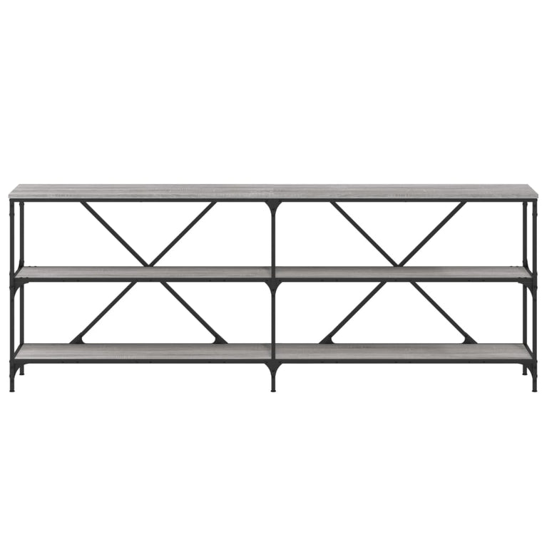 Wandtafel 200x30x75 cm bewerkt hout en ijzer grijs sonoma eiken MeubelReus