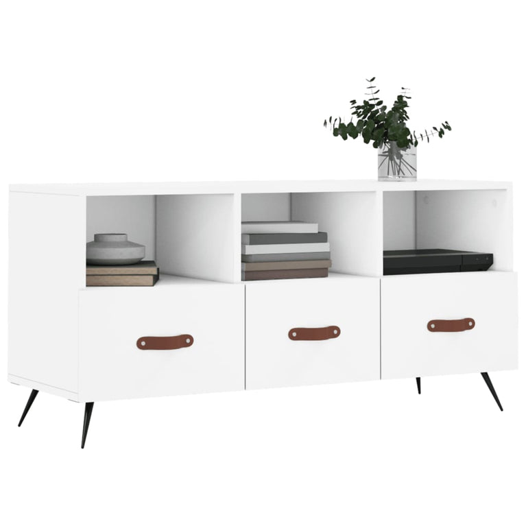 Tv-meubel 102x36x50 cm bewerkt hout wit MeubelReus