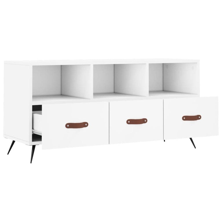 Tv-meubel 102x36x50 cm bewerkt hout wit MeubelReus