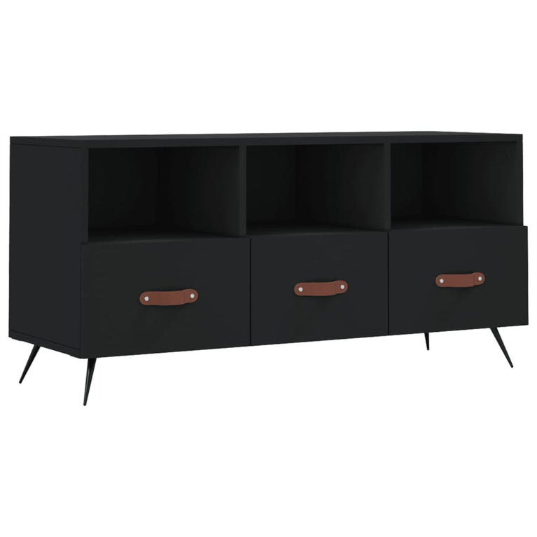 Tv-meubel 102x36x50 cm bewerkt hout zwart MeubelReus
