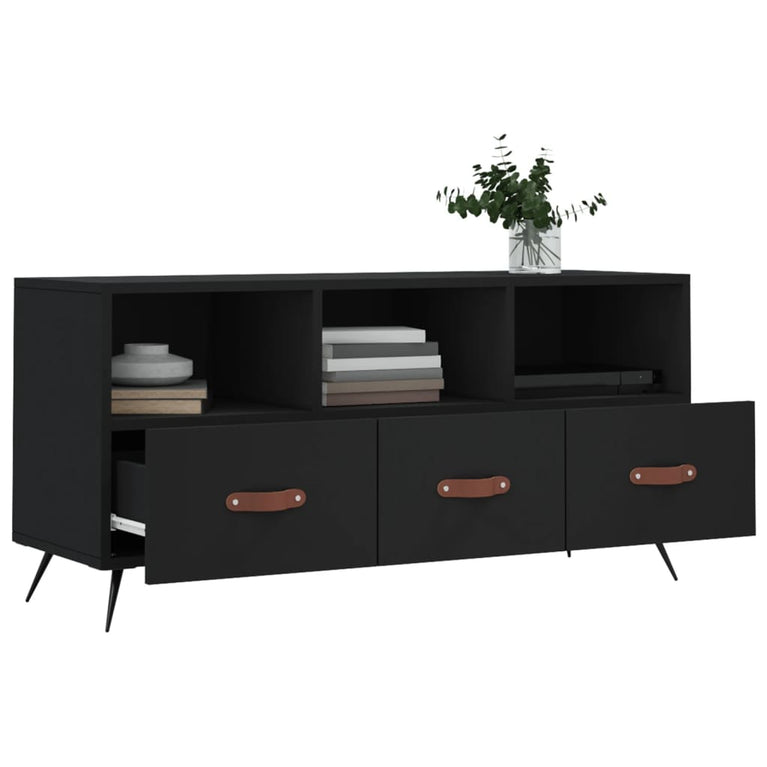 Tv-meubel 102x36x50 cm bewerkt hout zwart MeubelReus