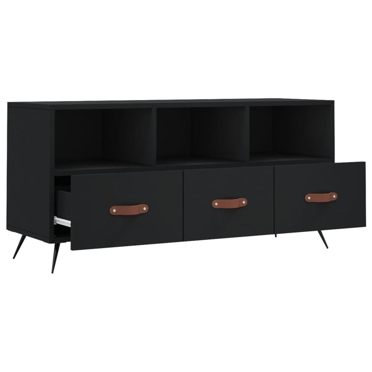 Tv-meubel 102x36x50 cm bewerkt hout zwart MeubelReus