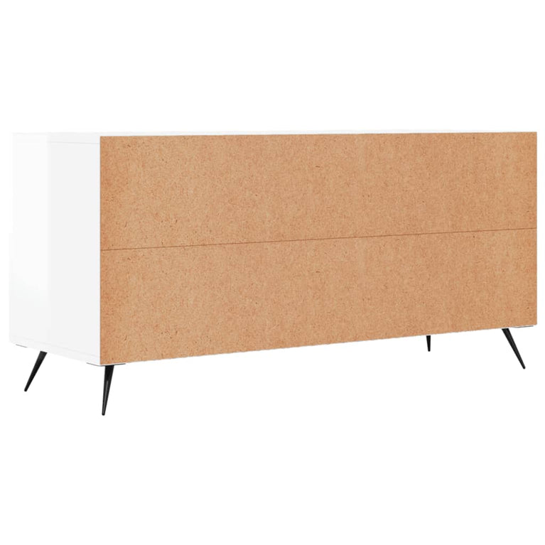 Tv-meubel 102x36x50 cm bewerkt hout hoogglans wit MeubelReus