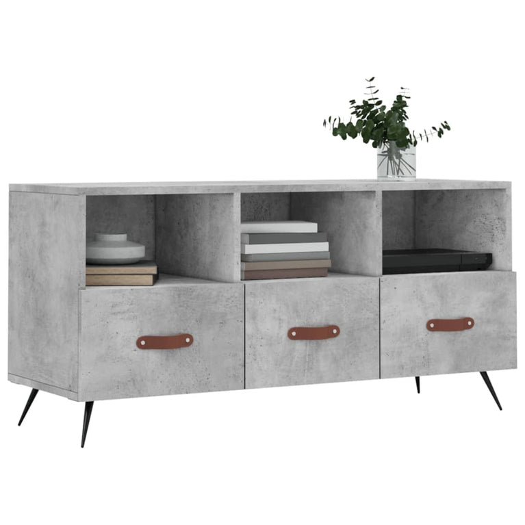 Tv-meubel 102x36x50 cm bewerkt hout betongrijs MeubelReus