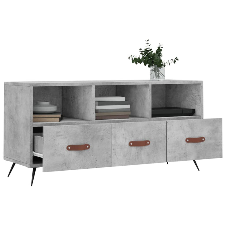 Tv-meubel 102x36x50 cm bewerkt hout betongrijs MeubelReus