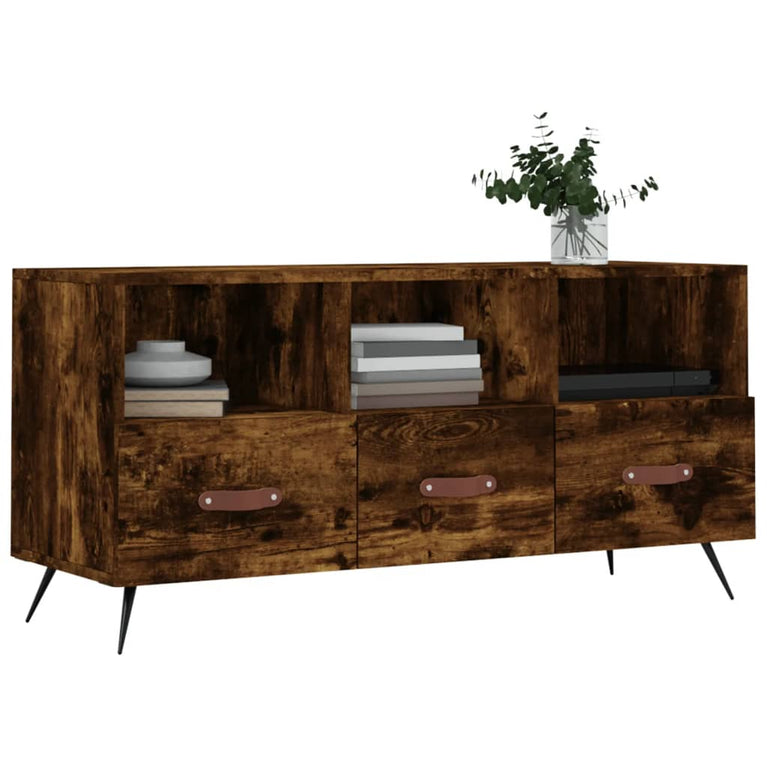 Tv-meubel 102x36x50 cm bewerkt hout gerookt eikenkleurig MeubelReus