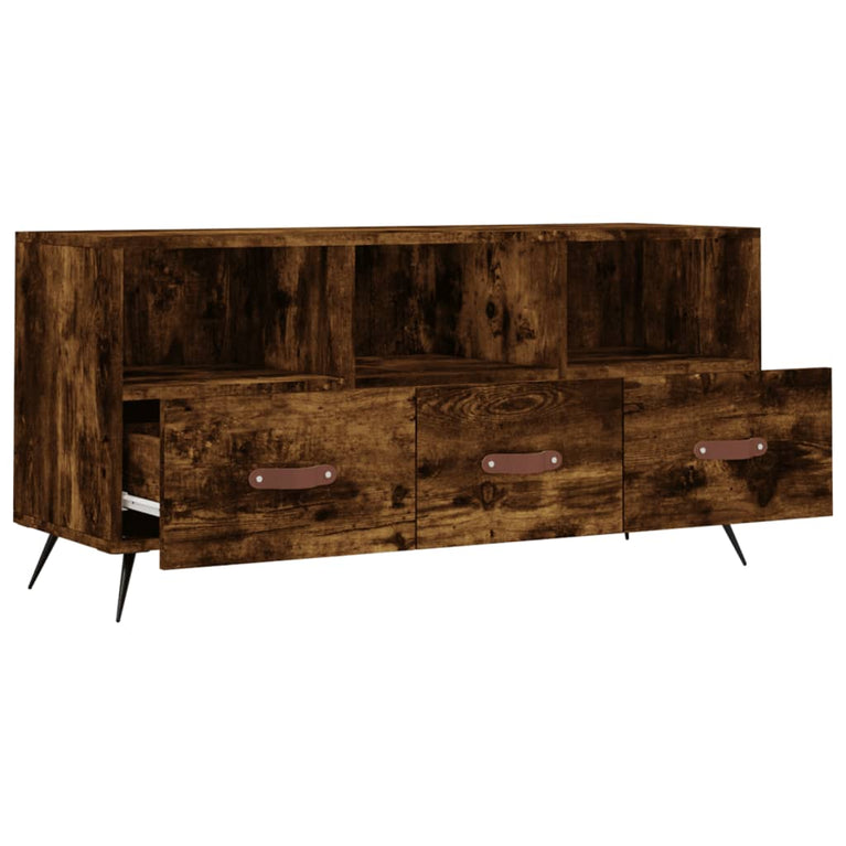 Tv-meubel 102x36x50 cm bewerkt hout gerookt eikenkleurig MeubelReus