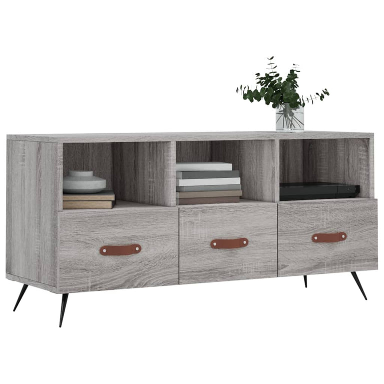 Tv-meubel 102x36x50 cm bewerkt hout grijs sonoma eikenkleurig MeubelReus