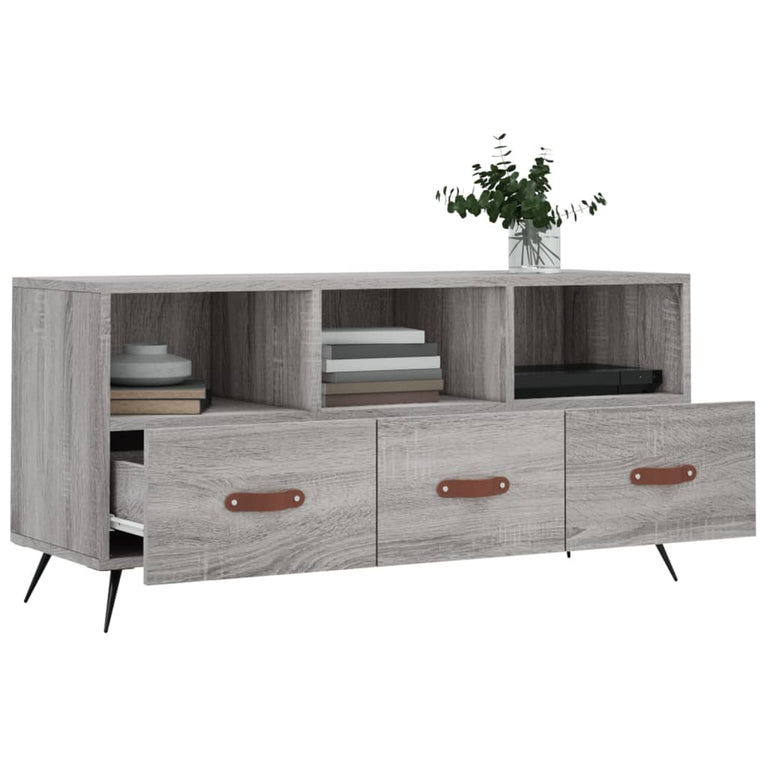 Tv-meubel 102x36x50 cm bewerkt hout grijs sonoma eikenkleurig MeubelReus