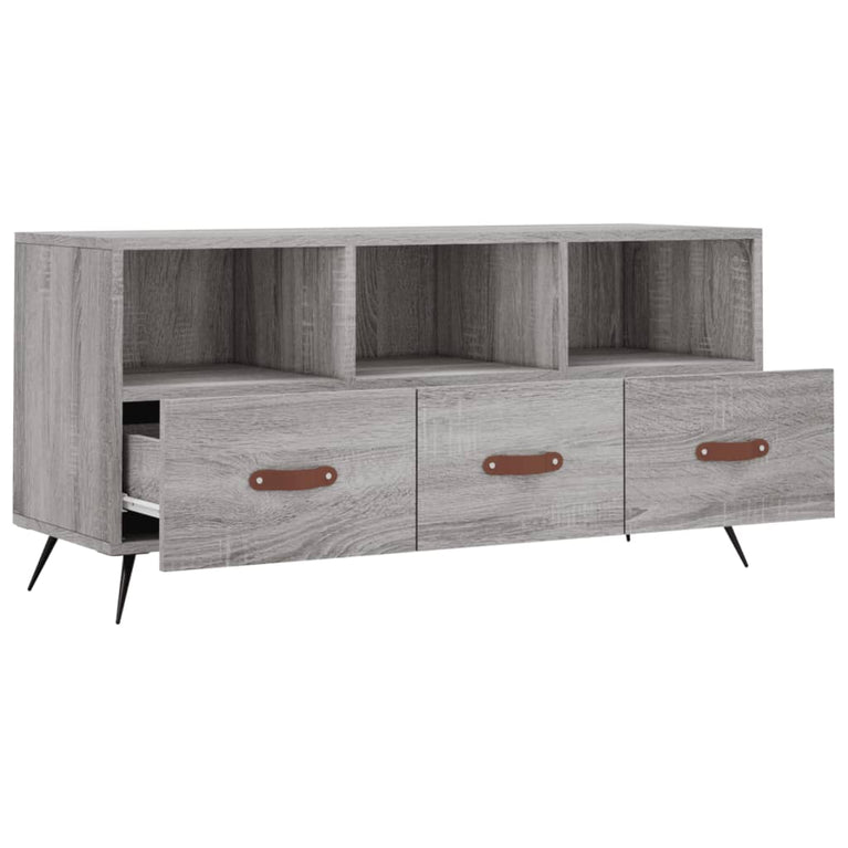 Tv-meubel 102x36x50 cm bewerkt hout grijs sonoma eikenkleurig MeubelReus