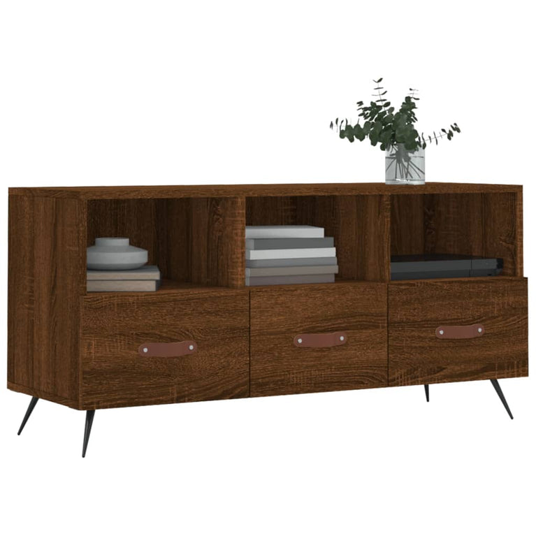 Tv-meubel 102x36x50 cm bewerkt hout bruin eikenkleur MeubelReus